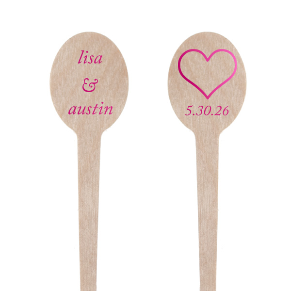 Our custom Shiny Fuchsia Rectangle Stir Stick with Shiny Fuchsia Foil has a Heart Outline graphic and is good for use in Wedding and Love themed parties and will look fabulous with your unique touch. Your guests will agree!