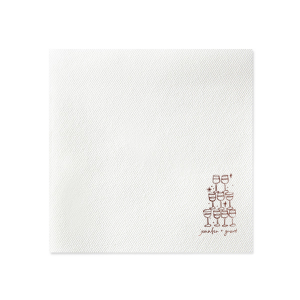 Elevate your wedding's charm with the Kitschy Cocktail Hour Pyramid Toast Napkin, where the couple's names rest below an illustrative pyramid of wine glasses—symbolizing a collective celebration of love. A whimsical yet modern detail for your special day.