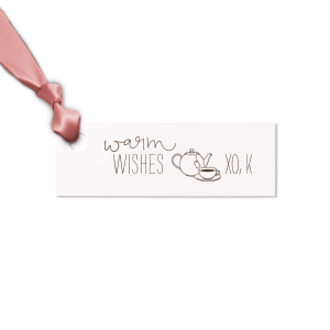 ForYourParty's elegant Linen Ivory Rectangle Gift Tag with Matte Slate Gray Foil has a Tea Time graphic and is good for use in Coffee, Tea, Brunch themed parties and couldn't be more perfect. It's time to show off your impeccable taste.
