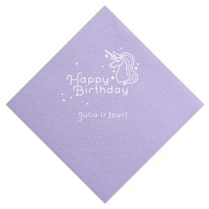 Unicorn Dots Birthday Napkin