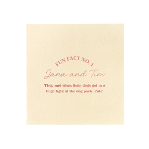 Personalized Ivory Cocktail Napkin with Shiny Rose Quartz Foil can't be beat. Showcase your style in every detail of your party's theme!