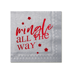 The ever-popular Galvanized Silver Statement Cocktail Napkin with Shiny Convertible Red Foil will look fabulous with your unique touch. Your guests will agree!