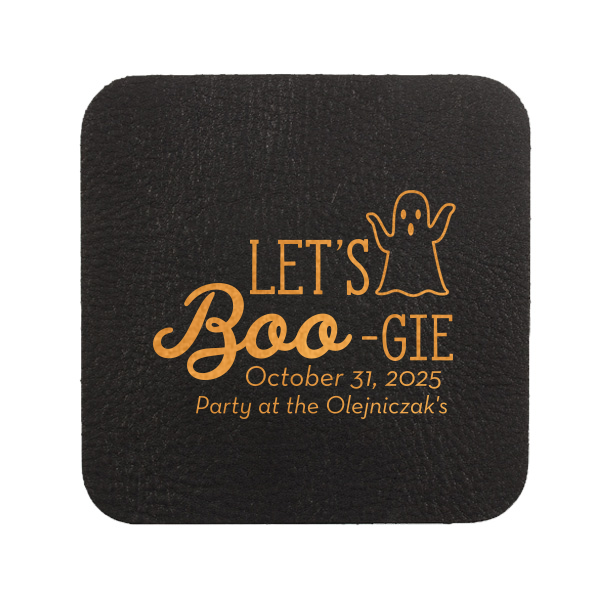 Our custom Black with Silver back Nouveau Coaster with Shiny Copper Foil has a Ghost graphic and is good for use in Halloween themed parties and will impress guests like no other. Make this party unforgettable.