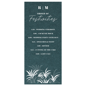 ForYourParty's chic Program with Shiny Poppy Foil has a Fern Pattern graphic and is good for use in Full Bleed, Southwestern, Floral themed parties and will give your party the personalized touch every host desires.