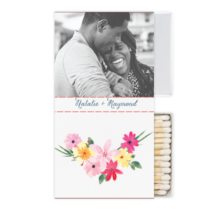 ForYourParty's personalized White Square Custom Photo Matchbox with Matte Stone Blue Ink Digital Print Colors and Matte Slate Gray Ink Digital Print Colors will impress guests like no other. Make this party unforgettable.