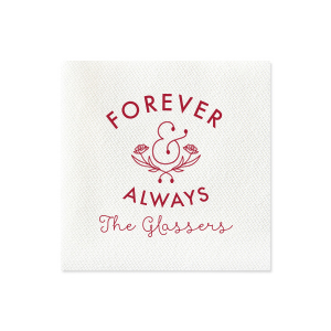 ForYourParty's personalized Fuchsia Cocktail Napkin with Matte Mimosa Yellow Foil has a Accent Ampersand graphic and is good for use in Wedding, Engagement, Bridal Shower and Anniversary themed parties and will add that special attention to detail that cannot be overlooked.