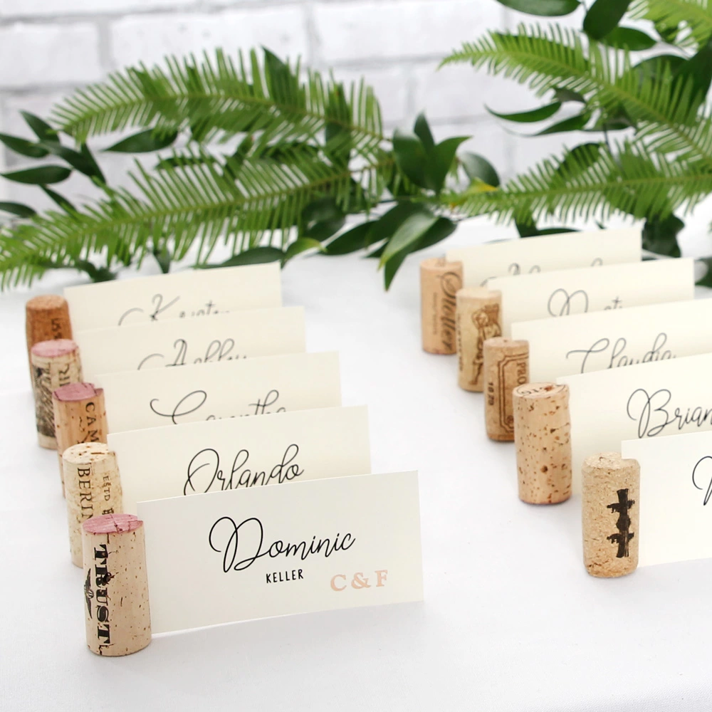 custom DIY cork place card holders