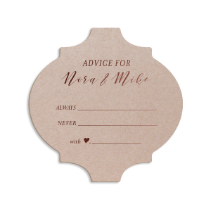 Get wedding advice from your family and friends with a unique twist! Leave these personalized coasters at the bar or your reception tables, and have your guests write on them with advice for the newlyweds. 