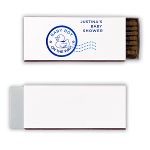 Celebrate your new baby with this baby shower party favor! Featuring a cute duck design, you can personalize with the gender of your baby and the name of mom to be. 