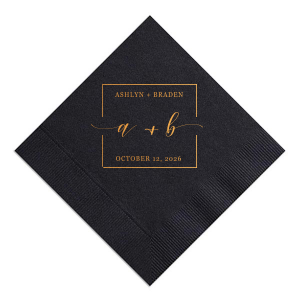 ForYourParty's elegant Black Cocktail Napkin with Shiny Copper Foil can't be beat. Showcase your style in every detail of your party's theme!