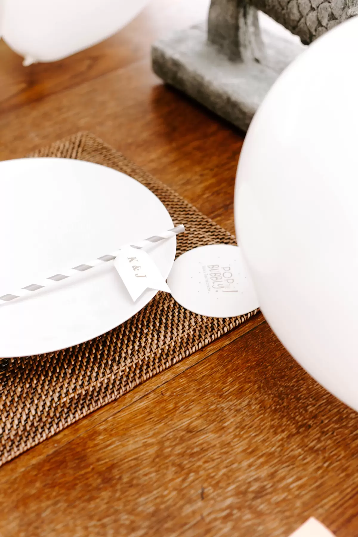 custom designed straws for coral themed bachelorette weekend