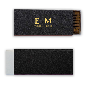 The Modern Elegant Initials & Date Match pairs bold elegance with a commemorative touch. First initials stand out in a modern serif font, divided by a sleek vertical line, with the event date neatly inscribed below—radiating sophistication for your special day.