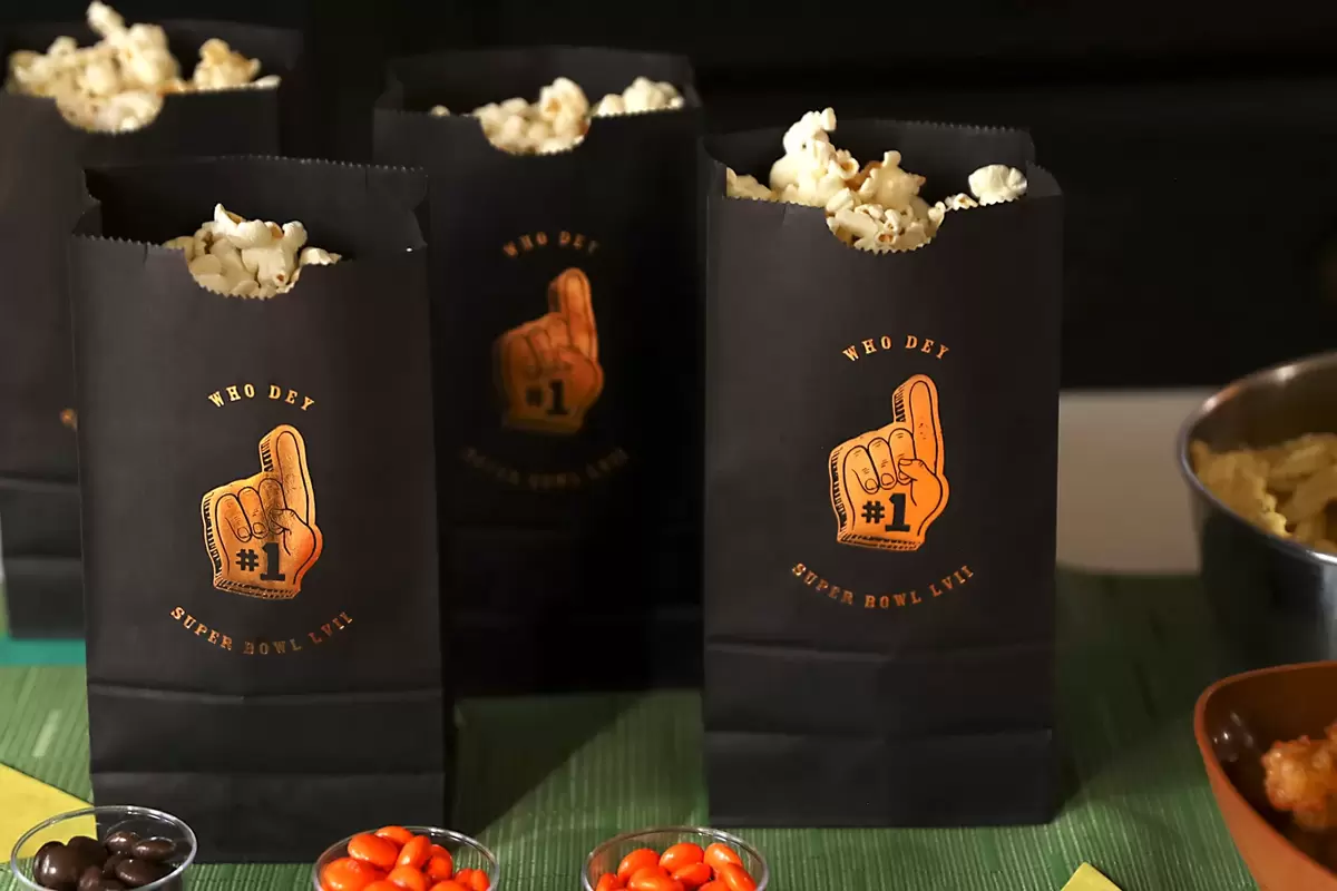 custom popcorn bags for the big game