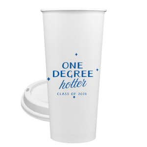 Our personalized Matte Royal Blue Ink 16 oz Paper Hot Cup is good for use in Wedding themed parties and can be customized to complement every last detail of your party.