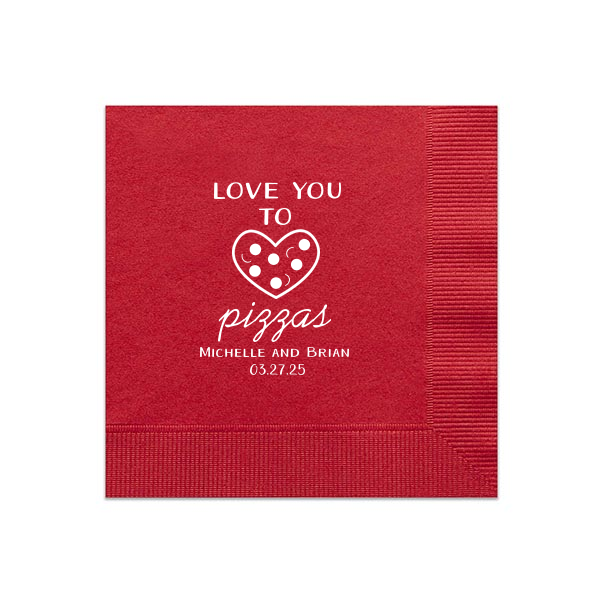 Our personalized Convertible Red Cocktail Napkins with Bleed with Matte White Foil has a Heart Outline graphic and is good for use in Hearts, Wedding themed parties and can't be beat. Showcase your style in every detail of your party's theme!