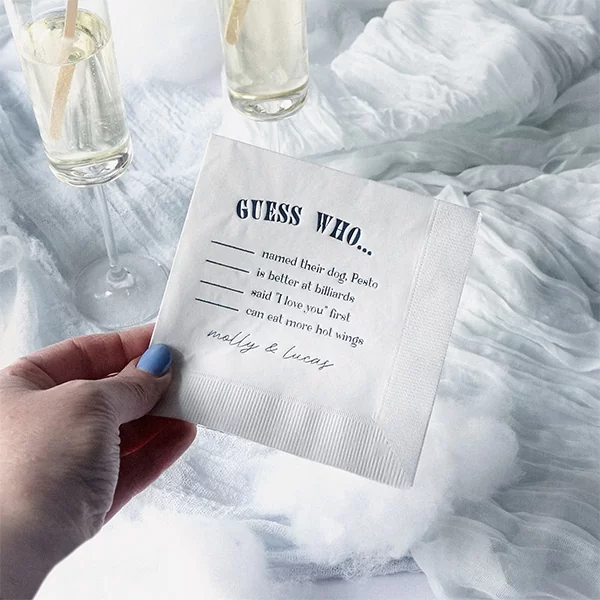 Guess Who Game Napkin 
