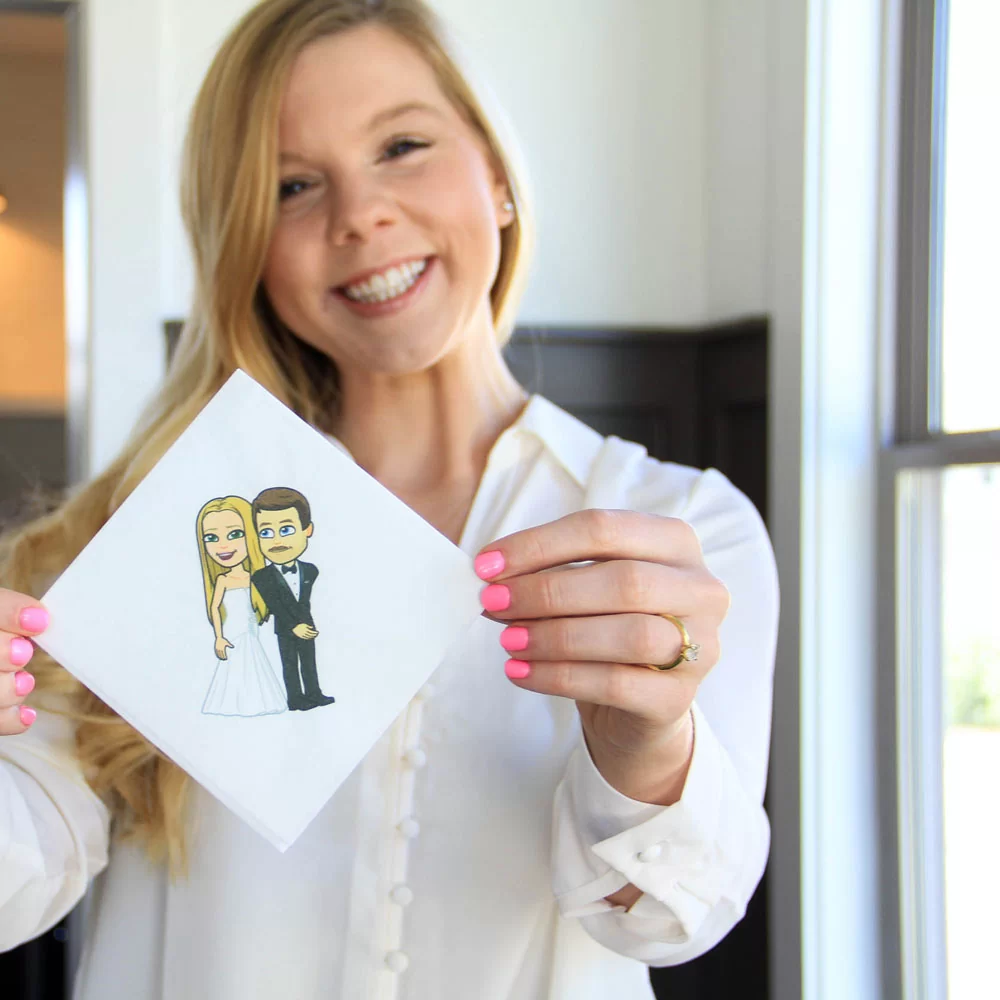 preppy southern belle bridal shower with bitmoji cocktail napkins