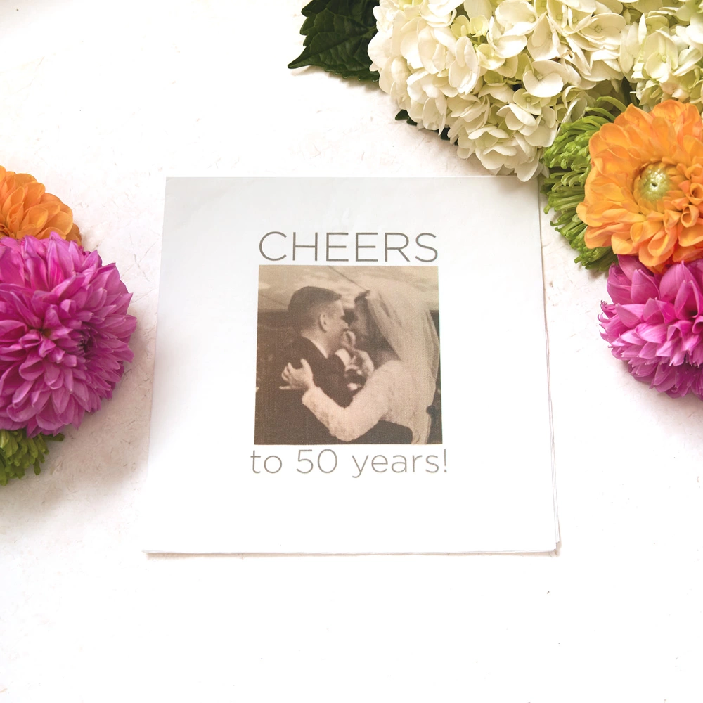 nostalgic photos are a perfect for full color photo cocktail napkins