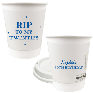 Commemorate a milestone birthday with the New Decade Starburst Cup, personalized with the honoree's name and the dawn of a new era. Featuring "RIP to my twenties" or your custom age farewell, this cup is sprinkled with celebratory stars, perfect for commemorating the next fabulous decade.