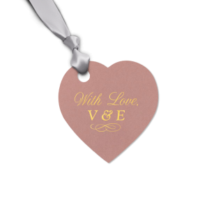 ForYourParty's personalized Stardream Navy Heart Gift Tag with Shiny Sterling Silver Foil Color has a Flourish 12 graphic and will make your guests swoon. Personalize your party's theme today.