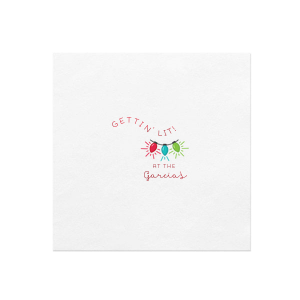 Our personalized White Borderless Custom Photo + Foil Cocktail Napkin with Shiny Convertible Red Foil can be personalized to match your party's exact theme and tempo.