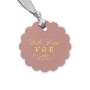 ForYourParty's personalized Stardream Navy Heart Gift Tag with Shiny Sterling Silver Foil Color has a Flourish 12 graphic and will make your guests swoon. Personalize your party's theme today.