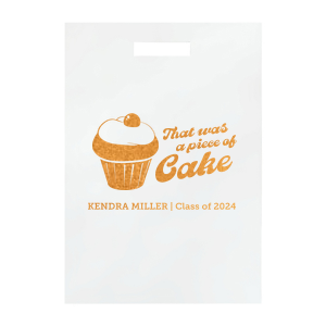 Package your pride with the Piece of Cake Grad Box, personalized with the graduate's name and graduation year, paired with a sweet cupcake graphic and the reassuring phrase "That was a piece of cake." An adorable way to celebrate their effortless success.