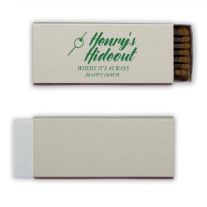 Are you looking for a fancy Matches with your business name on it? This Olive Bar Name Match would be a perfect way to promote your company and make it even more unique! Put your name on it and you are good to go! 