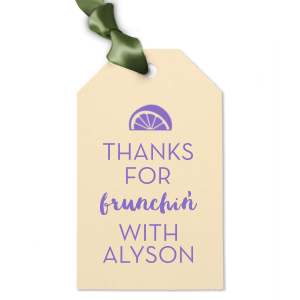The ever-popular Poptone Fuschia Arch Gift Tag with Matte Mimosa Yellow Foil Color has a Lemon Wedge graphic and is good for use in Food, Drinks themed parties and will add that special attention to detail that cannot be overlooked.