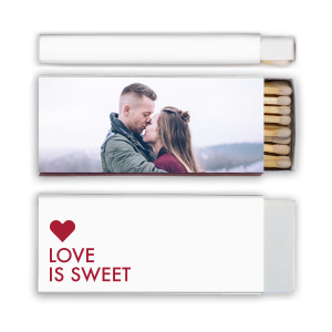 Custom White Lipstick Custom Photo Matchbox with Matte Lipstick Red Ink Digital Print Colors and Matte Fuchsia Ink Digital Print Colors has a Solid Heart graphic and is good for use in Wedding, Hearts, Anniversary themed parties and couldn't be more perfect. It's time to show off your impeccable taste.