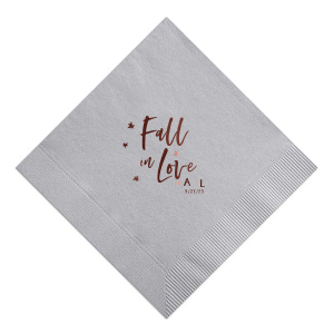 ForYourParty's elegant Ash Wood Cocktail Napkin with Shiny Merlot Foil has a Falling Leaves graphic and is good for use in Thanksgiving, Organic, Outdoors themed parties and are a must-have for your next event—whatever the celebration!