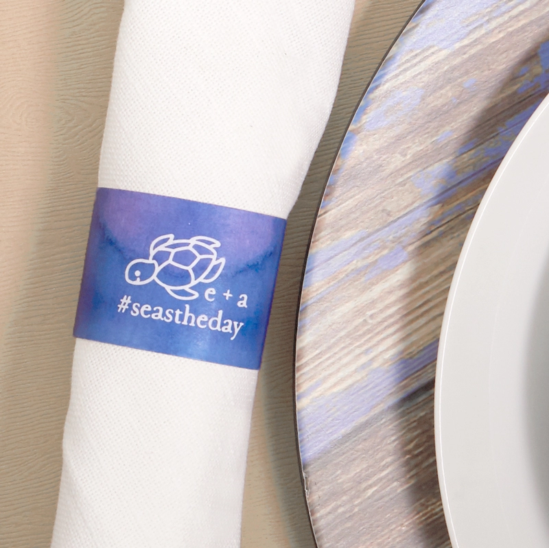 wedding hashtag custom napkin rings