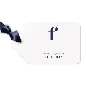 Featuring an initial in an elegant serif font, this tag is both stylish and understated. With its classic design and high-quality finish, this gift tag is perfect for weddings, anniversaries, or any occasion where personalized elegance is appreciated.
