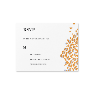 ForYourParty's chic Strathmore White Full Color with Foil RSVP Card with Matte Black Ink and Shiny Sterling Silver Foil are a must-have for your next event—whatever the celebration!