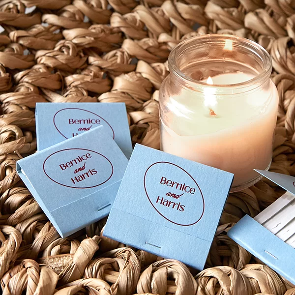 Ringed Couple Names Matchbook