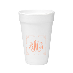 Laurel Monogram Personalized 16oz Styrofoam Cups - The Girl General