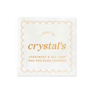 This cheeky napkin is the perfect souvenir for your awkward post-party visit to that special someone's apartment. With a tongue-in-cheek message and a playful design, this napkin is sure to get a laugh out of your friends. So, whether you left with a one-night stand or a lifelong friendship, this napkin will make it a night to remember!
