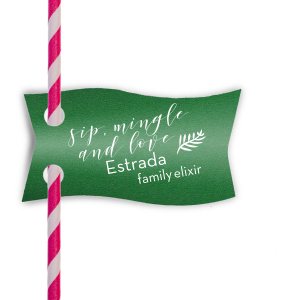 ForYourParty's personalized Natural Leaf Wave Straw Tag with Matte White Foil will give your party the personalized touch every host desires.