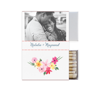 ForYourParty's personalized White Square Custom Photo Matchbox with Matte Stone Blue Ink Digital Print Colors and Matte Slate Gray Ink Digital Print Colors will impress guests like no other. Make this party unforgettable.