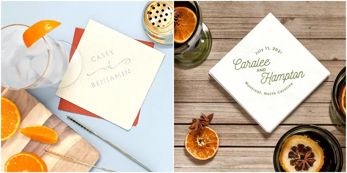 2 of the best selling wedding Cocktail Napkins