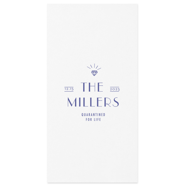 ForYourParty's elegant Dark Navy Cocktail Napkin with Shiny Sterling Silver Foil has a Diamond graphic and is good for use in Wedding, Bridal Shower themed parties and will make your guests swoon. Personalize your party's theme today.