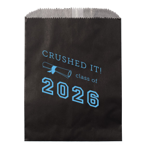 Add flair to the grad bash with the Crushed It Grad Bag, featuring a festive diploma and 'Class of' motif. It's the ideal vessel for party goodies, echoing the celebratory vibe of a graduate's milestone with whimsical charm.