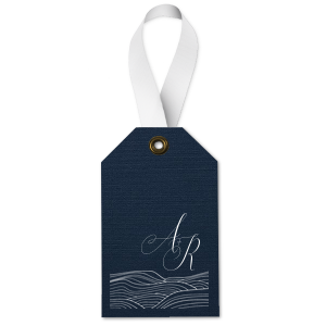 Add a personalized touch to your coastal wedding with our custom printed Romantic Waves Tags.  Perfect for tying up wedding favors, or adding to bottles of wine for the guests, this custom printed tag is sure to impress.