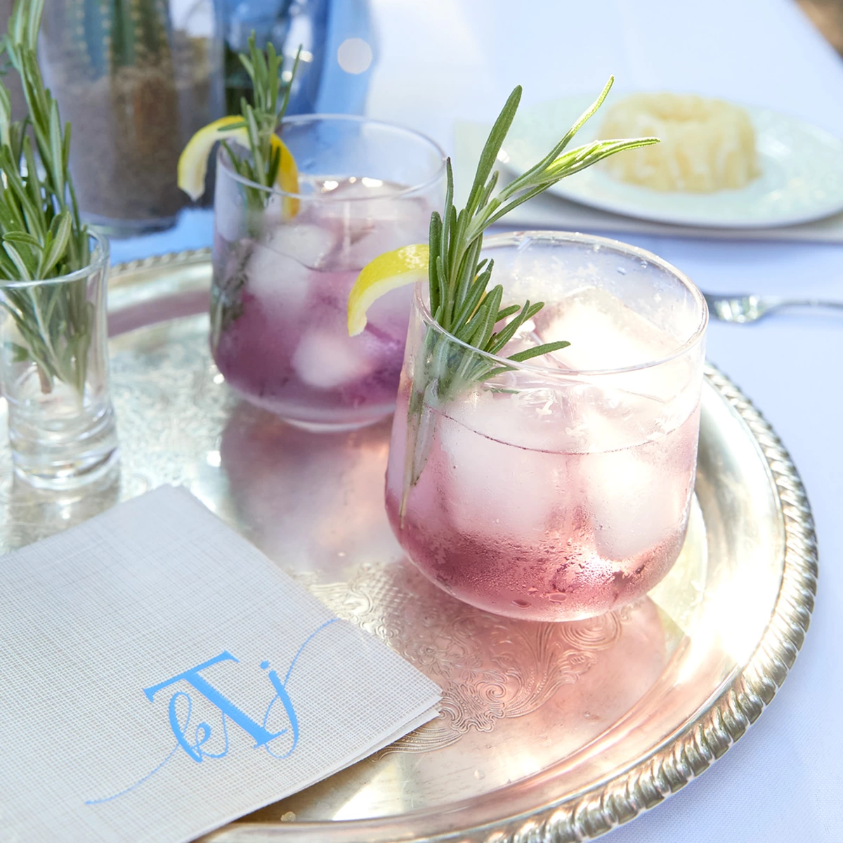 vodka lavender lemonade recipe with personalized cocktail napkins