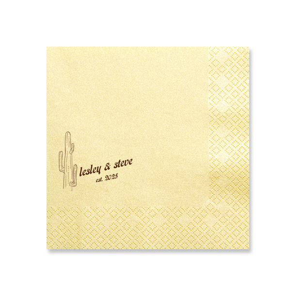The ever-popular Destination Mexico Cactus Napkin that will beautify your party and can be customized to complement every last detail of your party. Give it a try today! 