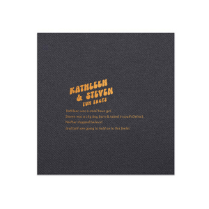 Custom Black Cocktail Napkin with *Shiny Holographic Gold Foil will add that special attention to detail that cannot be overlooked.