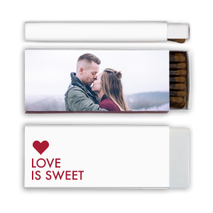 Custom White Lipstick Custom Photo Matchbox with Matte Lipstick Red Ink Digital Print Colors and Matte Fuchsia Ink Digital Print Colors has a Solid Heart graphic and is good for use in Wedding, Hearts, Anniversary themed parties and couldn't be more perfect. It's time to show off your impeccable taste.