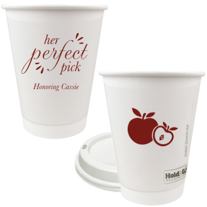 Our personalized Matte Merlot Ink 16 oz Paper Coffee Cup with Lid with Matte Merlot Ink Cup Ink Colors has a Apple graphic and is good for use in Food themed parties and can be customized to complement every last detail of your party.