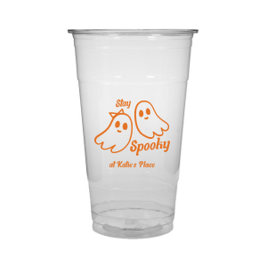 Get groovy this spooky season with the Groovy Halloween Cup. Our custom and cute Halloween decor will add a memorable touch at your Halloween party. Featuring two adorable ghosts, personalize teh design with your own name. 
