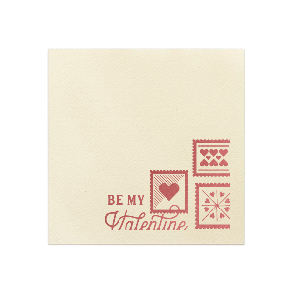 Be My Valentine Stamp Napkin